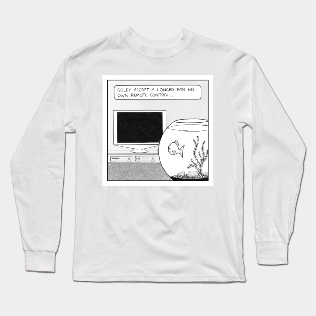 Bored goldfish Long Sleeve T-Shirt by stevet3214